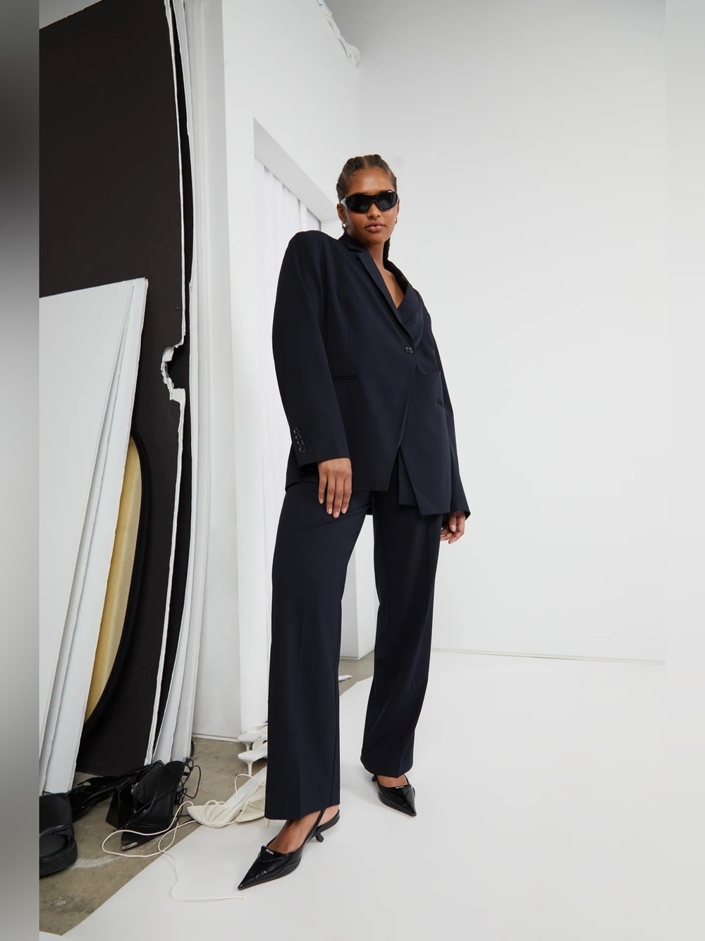 NWT OAK + FORT CROSSFRONT BLAZER Black Women's Size Small